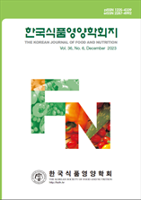 한국식품영양학회지 표지