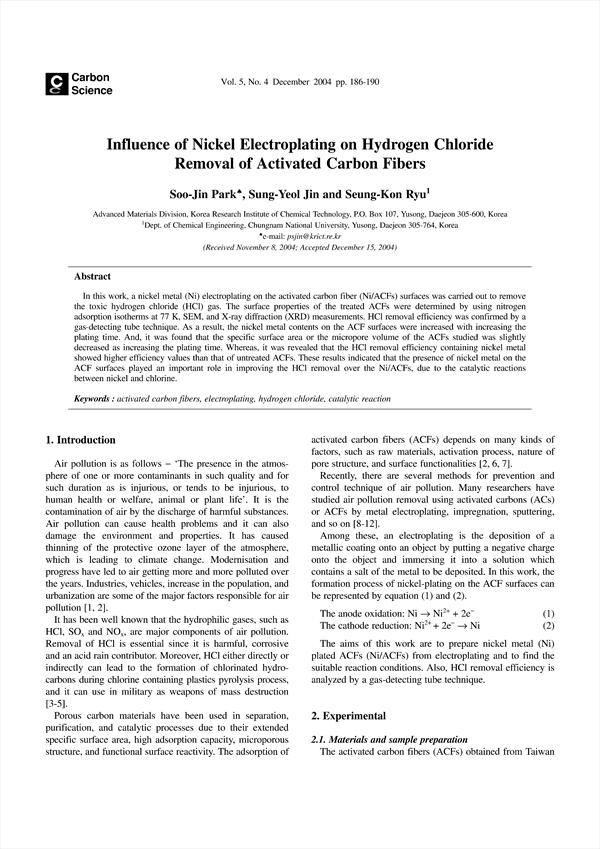 Influence of carbon fiber nickel electroplating on the