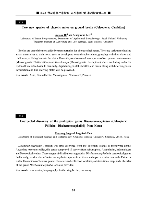 Two new species of phoretic mites on ground beetle (Coleoptera ...